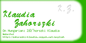 klaudia zahorszki business card